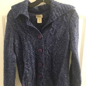 blue and white L.L. Bean sweater